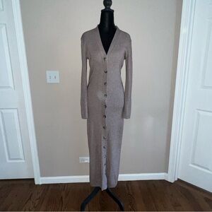 Torn by Ronny Kobo Long Sleeve Button-Up Sweater Dress - Size M